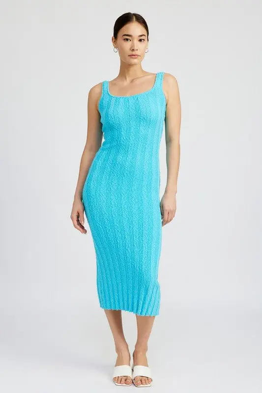 Ribbed Scoop Neck Midi Dress online